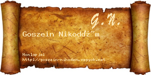 Goszein Nikodém névjegykártya